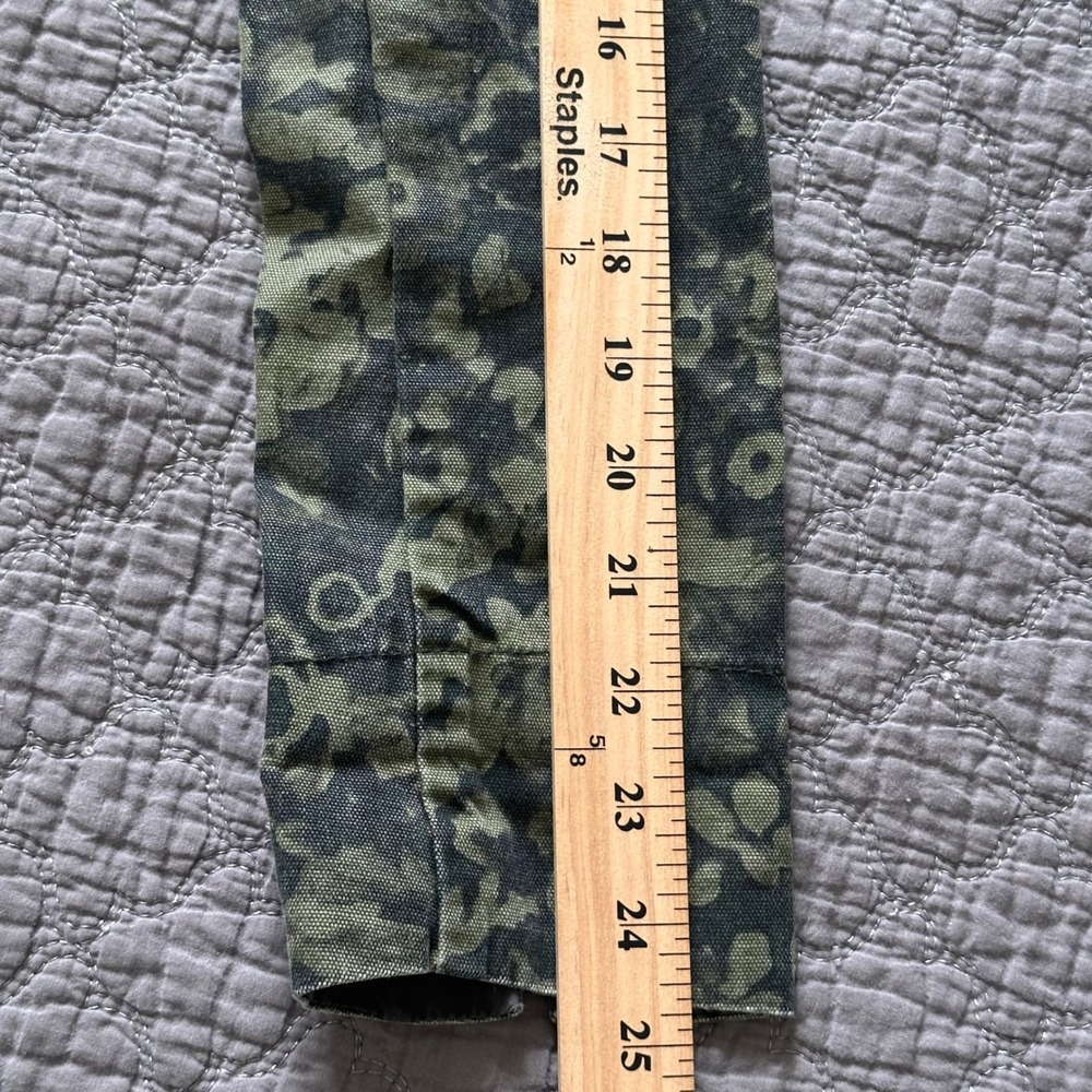 Gap Womens Floral Camo Utility Jacket Green Black Canvas Snap Front XS - Picture 9 of 12